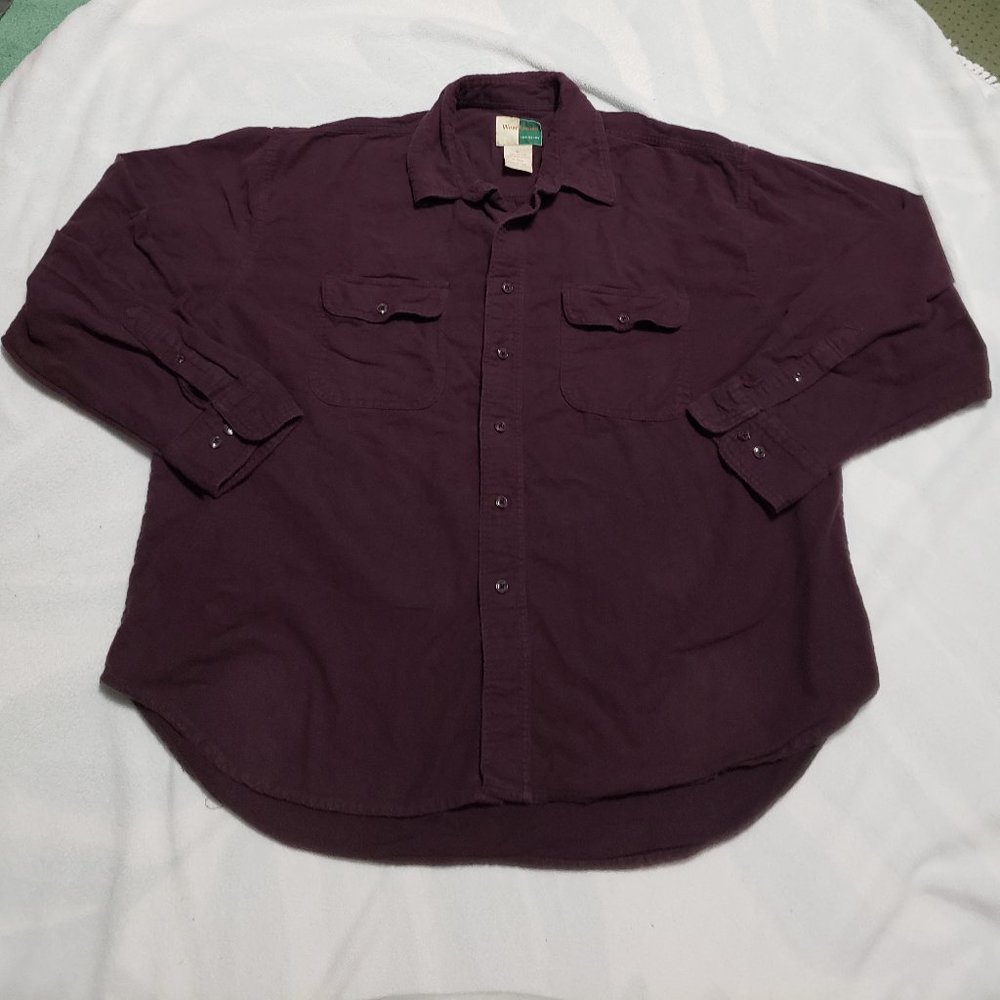 Vintage Burgundy/Wine Colored Long Sleeve Button Up